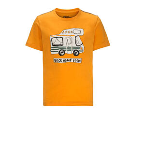 Jack Wolfskin Wolf & Van T B 176, orange pop Dětské bavlněné triko
