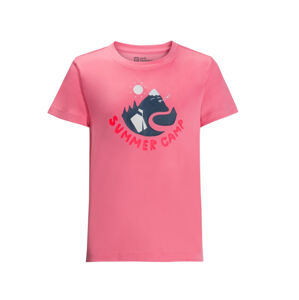 Jack Wolfskin Summer Camp T K 164, pink lemonade Dětské funkční triko