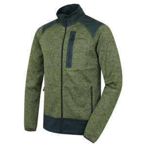 Husky Alan M S, zelená/černozelená Pánský fleecový svetr na zip