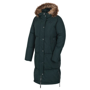 Husky Downbag L XL, černozelená Dámský péřový kabát