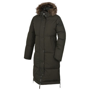 Husky Downbag L XL, tm. khaki Dámský péřový kabát