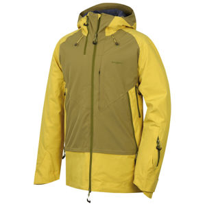 Husky Gambola M XL, žlutozelená/khaki Pánská hardshell bunda