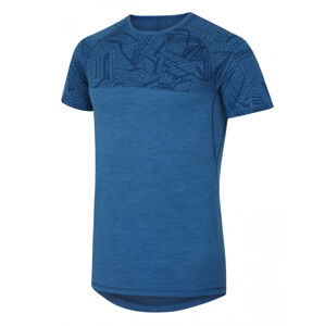 Husky Pánské triko s krátkým rukávem S, tm. modrá Merino termoprádlo