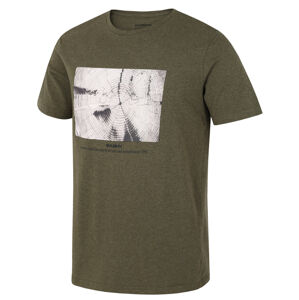Husky Tee Rings M L, tm. khaki Pánské bavlněné triko