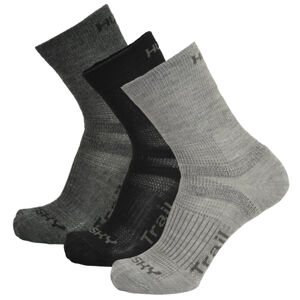 Husky Trail 3 pack XL (45-48), černá/antracit/sv.šedá Ponožky